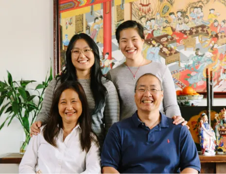 Sarah and her family. Photo credit: Christine Han